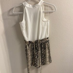 —Medium Ivory and Snakeskin Francesca’s Romper